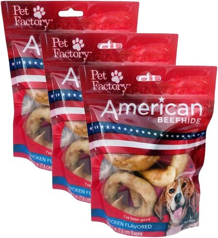 Pet Factory American Beefhide 3-3.5" Pretzels Dog Chew Treats - Natural Flavor, 4 Count/1 Pack in Saudi Arabia