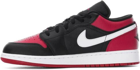 Jordan Big Kid's Air 1 Low White/Black-Varsity Red-White (553560 161) in Saudi Arabia