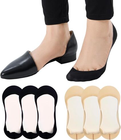 ULTRA LOW-CUT Invisible Socks Women for Flats & Heels, Thin and Smooth No Show Liner Socks Non-Slip & Seamless, 3 & 6 Pairs in Saudi Arabia