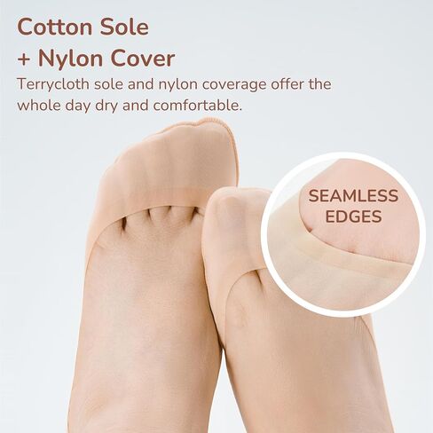 ULTRA LOW-CUT Invisible Socks Women for Flats & Heels, Thin and Smooth No Show Liner Socks Non-Slip & Seamless, 3 & 6 Pairs in Saudi Arabia