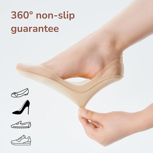ULTRA LOW-CUT Invisible Socks Women for Flats & Heels, Thin and Smooth No Show Liner Socks Non-Slip & Seamless, 3 & 6 Pairs in Saudi Arabia