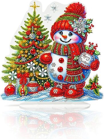 VNRGG Diamond Art Kits for Adults Christmas 5D DIY Snowman Christmas hat Christmas Tree Diamond Art Christmas Desktop Ornaments in Saudi Arabia