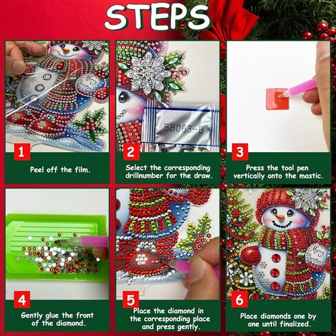 VNRGG Diamond Art Kits for Adults Christmas 5D DIY Snowman Christmas hat Christmas Tree Diamond Art Christmas Desktop Ornaments in Saudi Arabia