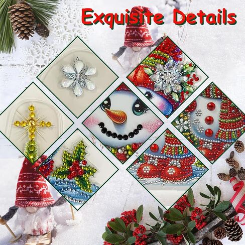 VNRGG Diamond Art Kits for Adults Christmas 5D DIY Snowman Christmas hat Christmas Tree Diamond Art Christmas Desktop Ornaments in Saudi Arabia