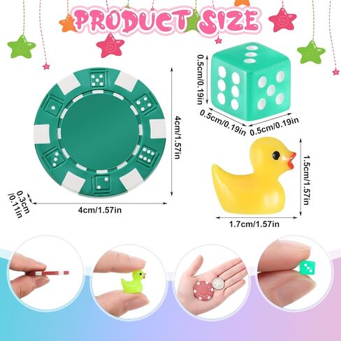مجموعة ألعاب البط المكونة من 200 قطعة تتضمن 50 بطة صغيرة صغيرة و100 نرد صغير و50 شريحة بوكر للنساء والرجال كروز كرنفال النرد ألعاب البط لوازم الحفلات in Kuwait