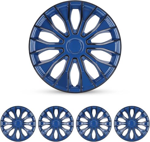 أغطية Hubcaps مقاس 15 بوصة، غطاء حافة العجلة، أغطية محور R15 عالمية، سهلة التركيب على شاحنة بيك اب السيارة SUV، أغطية العجلات، مادة ABS، مجموعة من 4 قطع، 15 بوصة، طلاء أسود وأزرق in Saudi Arabia