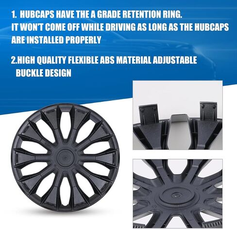 أغطية Hubcaps مقاس 15 بوصة، غطاء حافة العجلة، أغطية محور R15 عالمية، سهلة التركيب على شاحنة بيك اب السيارة SUV، أغطية العجلات، مادة ABS، مجموعة من 4 قطع، 15 بوصة، طلاء أسود وأزرق in Saudi Arabia