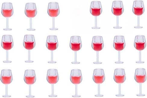22 Pcs Miniature Wine Glasses Mini Red Wine Bottles 1: 12 Scale Champagne Goblet Set Miniature Dollhouse Accessories Mini Cocktail Glass Model Drinking Cups for Dollhouse Kitchen Decoration in Kuwait
