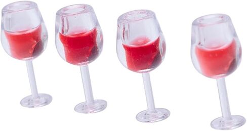 22 Pcs Miniature Wine Glasses Mini Red Wine Bottles 1: 12 Scale Champagne Goblet Set Miniature Dollhouse Accessories Mini Cocktail Glass Model Drinking Cups for Dollhouse Kitchen Decoration in Kuwait