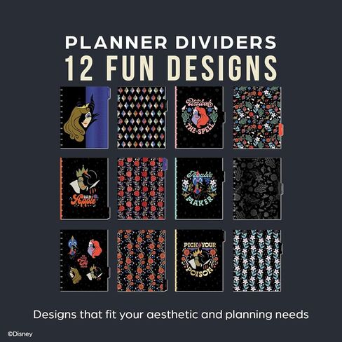 مخطط سعيد من ديزني على شكل قرص لمدة 12 شهرًا، من يناير إلى ديسمبر. 2025 مخطط يومي وأسبوعي وشهري، حجم كبير، تخطيط عمودي، ديزني الخير مقابل الشر، 12 مقسم، 8.5 × 11 بوصة in Kuwait