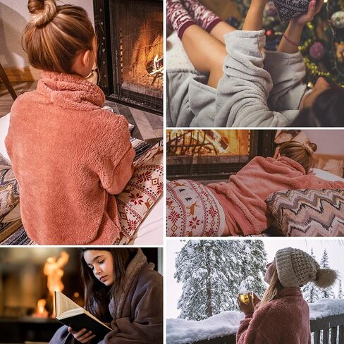 Yusongirl Fleece Womens Pajamas Set Fuzzy Pajamas Winter Pyjama Warm Loungewear Pjs Fluffy Pj Set Long Sleeve Sleepwear in Saudi Arabia