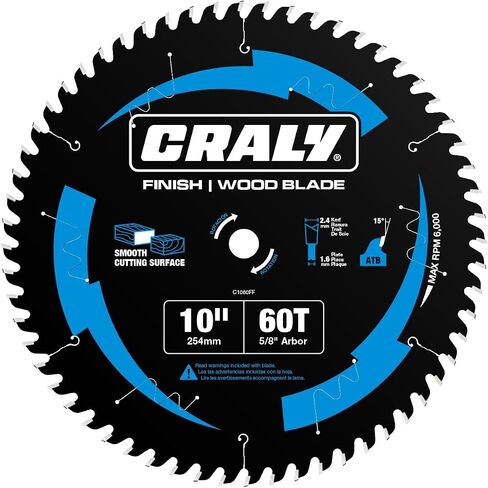 CRALY 8-1/4 بوصة 40 أسنان منشار دائري لقطع الخشب بلمسة نهائية دقيقة، أربور 5/8 بوصة، رأس كربيد، شق رفيع، طلاء ثلج أسود، للخشب الرقائقي، MDF، OSB، مصفح (C0840FF) in Saudi Arabia