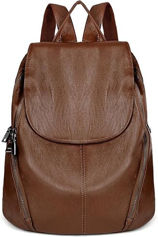 حقيبة ظهر نسائية من UTO مصنوعة من جلد البولي يوريثان المغسول بسعة كبيرة وحقيبة كتف سوداء in Kuwait