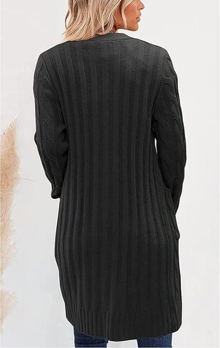 kinstell Womens Cable Knit Open Front Long Cardigan Sweaters Button Down Loose Long Sleeve Outerwear with Pockets in Saudi Arabia