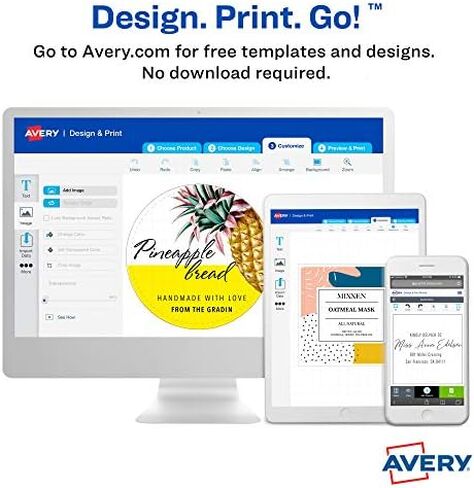 ملصقات مستطيلة بيضاء غير لامعة من Avery مع تغذية مؤكدة، 1.25 بوصة × 3.75 بوصة، 300 ملصق أبيض غير لامع قابل للطباعة in Saudi Arabia
