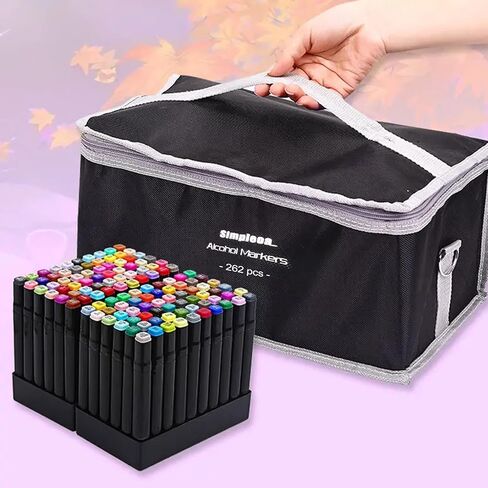 Simpleoa 262 Alcohol Markers for Kids, Artist Graphic Markers Dual Tip Art Markers for Drawing Coloring Marking Out Card Making, Student, Beginner Toddler, Beginners in Kuwait