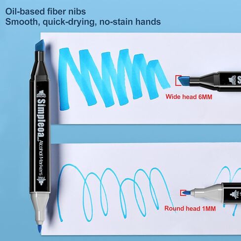 Simpleoa 262 Alcohol Markers for Kids, Artist Graphic Markers Dual Tip Art Markers for Drawing Coloring Marking Out Card Making, Student, Beginner Toddler, Beginners in Kuwait
