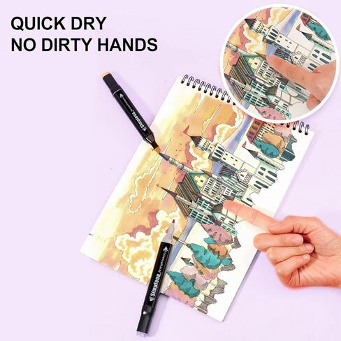 Simpleoa 262 Alcohol Markers for Kids, Artist Graphic Markers Dual Tip Art Markers for Drawing Coloring Marking Out Card Making, Student, Beginner Toddler, Beginners in Kuwait