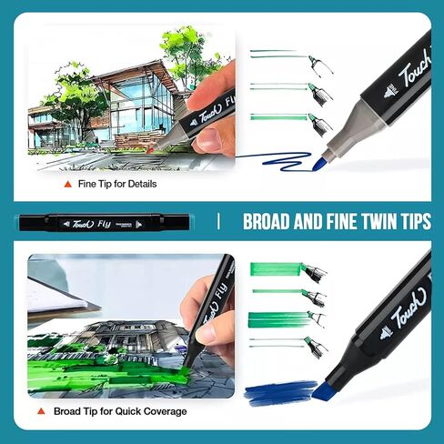 Simpleoa 262 Alcohol Markers for Kids, Artist Graphic Markers Dual Tip Art Markers for Drawing Coloring Marking Out Card Making, Student, Beginner Toddler, Beginners in Kuwait