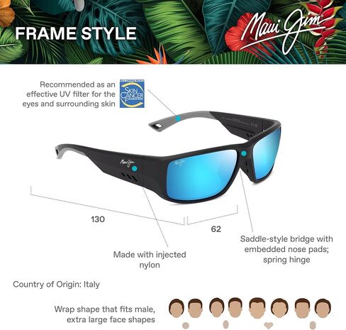 Maui Jim Men's Keha Af Rectangular Sunglasses in Saudi Arabia