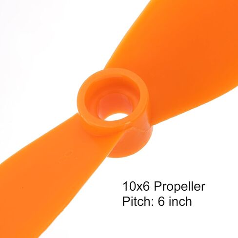 MECCANIXITY 1060 مراوح 10x6 دعامة 2-ريشة ثابتة الجناح برتقالية بديلة مع حلقات محول لطائرة RC، حزمة من 6 in Saudi Arabia