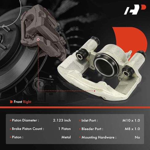 مجموعة فرجار قرص الفرامل A-Premium بدون دعامة متوافقة مع موديلات مختارة من Ford وMazda وMercury - Escort 1991-1996، 323 1990-1995، Protege 1990-1998، Tracer 1991-1996 - الركاب الأمامي in Saudi Arabia