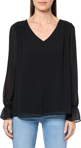 Kasper Women's Ls Double Layer Blouse W Shirred Yoke in Kuwait