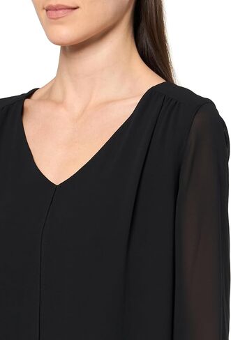 Kasper Women's Ls Double Layer Blouse W Shirred Yoke in Kuwait