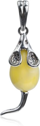 إيان وفاليري الأصفر العنبر الفضة الاسترليني قلادة قلادة سلسلة 18 بوصة in Kuwait