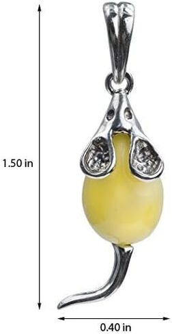 إيان وفاليري الأصفر العنبر الفضة الاسترليني قلادة قلادة سلسلة 18 بوصة in Kuwait