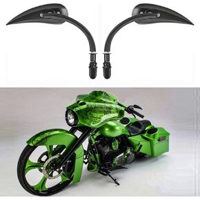 M8 M10 Chrome Motorcycle Mirrors,2Pcs Universal Round Shape Rear view Side Mirrors Compatible with Harley Street Glide Softail Sportster and More