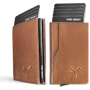 Slim Leather Wallet for Men RFID Blocking Bifold Card Holder Pop-Up Wallet Holds 5 Cards and Cash (Black)