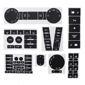 Dash Button Repair Kit - 8pc Car Steering Wheel Windows Headlight Climate Switch Button Repair Stickers Decals for VW for Volkswagen Touareg 04-09
