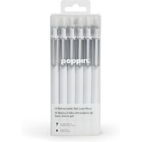 Poppin Retractable Gel Pens - Fine Point Pens for Journaling, 0.7mm Tip, Smooth Writing Gel Ink Pens with Metal Clip, Stylish Retractable Pens, 12 Pack of Pens (Assorted Desert with Black Ink)