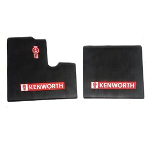 Kenworth OEM Black Rubber Floor Mats w/ Logo Fits All T600 T800 W900 Model Years up to 2000 Model - All-Weather /Terrain