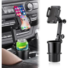 حامل أكواب 2 في 1 للهاتف، حامل أكواب قابل للتعديل للسيارة، حامل هاتف للسيارة قابل للدوران 360 درجة، ملحقات داخلية أساسية للسيارة والشاحنات وسيارات الدفع الرباعي in Kuwait