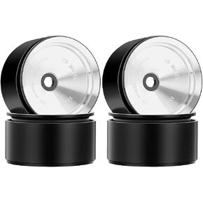 GLOBACT 1.9 Beadlock Wheels 1/10 RC Crawler Wheels Offset -4.5mm for Axial SCX10 UTB10 TRX4 TRX6 GEN7 VS4-10 - Silver
