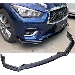 MUCO 3PCS New Front Bumper Front Lips Compatible with Infiniti Q50 2018 2019 2020 2021 2022 2023 Car Front Spoiler-Gloss Black Sport Front Spoiler