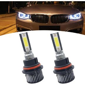 2 PCS Car LED High Beam Light Bulbs, Super Bright 6000LM IP68 Waterproof Metal Vehicle Fog Light Replacements, Universal Automotive Low Beam Light Bulbs Accessories (White Light #9007)