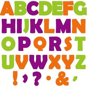 150 PCS Large 6" Bulletin Board Letters for Wall Decor Halloween Classroom Alphabet Cutouts School Decorations Cardboard Big Sticker Paper Letters Poster Font Letters and Punctuation Set