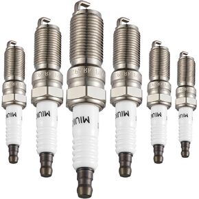 4114501014 Platinum Iridium Spark Plugs 6 Pack Compatible with 2009-2010 Suzuki Grand Vitara 3.2L V6 2015-2013 F-o-r-d F-150 3.5L V6 Engine Replacement for 96621 ILTR6G8G Spark Plug Set of 6