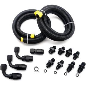 Power Steering Pump Hose Kit Fit for GM LS Swap LS1 LS3 1950-2000 Swap Return Universal Power Steering Pump Hose Kit Replace for 551082