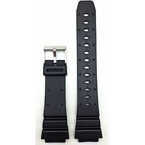 NewLife 18mm Black Rubber Watchband - Comfortable and Durable PVC Material Watchstrap