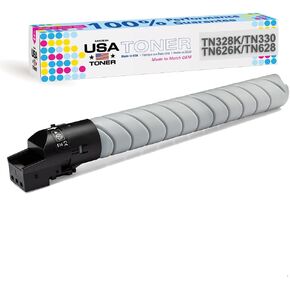 MADE IN USA TONER Compatible Replacement for use in Konica Minolta TN328K, TN330, TN626K, TN628, bizhub C250i, C300i, C360i, 300i, 360i, (Black, 1 Cartridge)