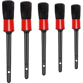 Auto Detailing Brush Set, 5 Pcs Car Detailing Brushes, Car Detail Cleaning Brushes Kit for Car Exterior, Interior, Air Vents, Dashboard, Emblems, Engine, Wheel