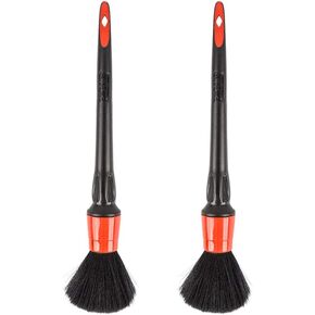 SGCB Soft Car Detailing Brush Set, Nature Boar Hair Bristle Synthetic Fibers Blend Brush for Auto Detail, Wet & Dry Use Scratch Free Auto Clean Brushes for Interior Exterior Wheel Dashboard Air Vent