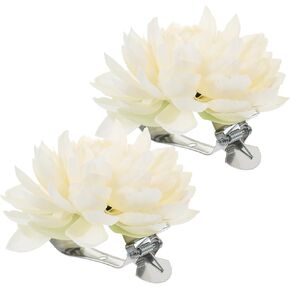 DECHOUS 2Pcs Curtain Tiebacks Clips, Flower Design Window Curtain Tieback Buckles, Drapery Tie Backs White Flower Curtain Tieback Holder Clip Clamps Tiebacks Holders for Home Office