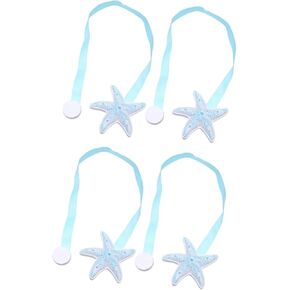 Ciieeo 4 Pcs Beach Curtain Tiebacks Modern Curtains Curtain Ties Modern Style Drapery Holdbacks Coastal Curtain Tiebacks Ocean Curtain Tiebacks Curtain Rope Magnetic