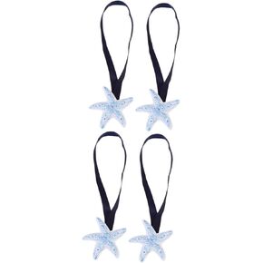 Ciieeo 4 Pcs Beach Curtain Tiebacks Modern Curtains Curtain Ties Modern Style Drapery Holdbacks Coastal Curtain Tiebacks Ocean Curtain Tiebacks Curtain Rope Magnetic
