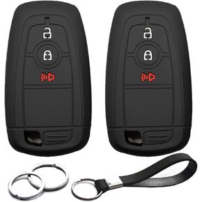 2pcs Compatible with Ford Edge Explorer EcoSport F-150 F-250 F-350 F-450 F-550 Super Duty F-650 F-750 Bronco Expedition Ranger Key Fob Cover Case Key Chain Protector Keyless Remote Holder